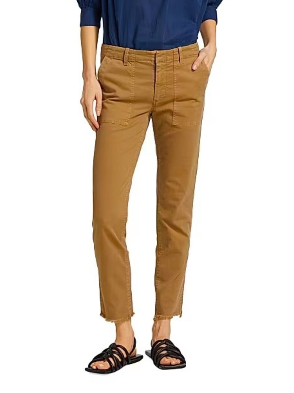 Nili Lotan Jenna Pants 11/88 80 NL  Raw Hem Mustard Yellow $390 Sz 6